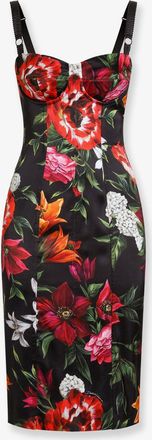 Dolce & Gabbana Vestito in raso con stampa fiori - DOLCE & GABBANA - gender_Woman
