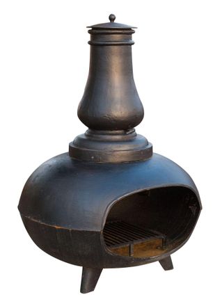 Biscottini International Biscottini - Estufa De Le&ntilde;a De Hierro Fundido Chimenea De Cebolla Exterior E Interior Barbacoa Chimenea De Le&ntilde;a Atizador De Le&ntilde;a