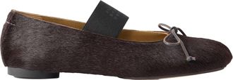 Maison Margiela Pony Hair Bow Elastic Strap Ballerina Flats