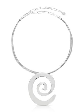 Ettika Womens Aura Swirl Necklace In Silver Plated