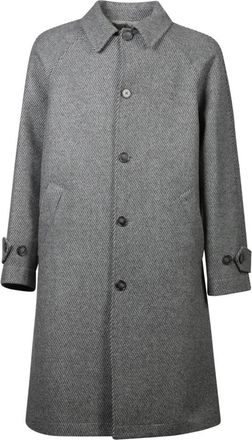 Officine G&eacute;n&eacute;rale Gestreept wollen jas - Heren - Mantel - Grijs - S - Wol - Jassen
