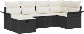 vidaXL Vidaxl - Garden Sofa Set 6 pcs Black and cream 242.5 x 132.5 x 85 cm