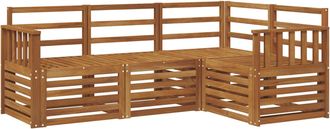 vidaXL Conjunto De Sof&aacute;s De Exterior 4 Uds. Natural Poli&eacute;ster Vidaxl