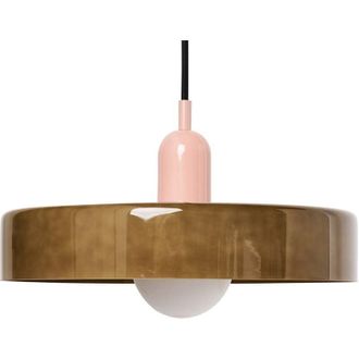 Beliani Pendant Lamp PAALA Glass Olive Green
