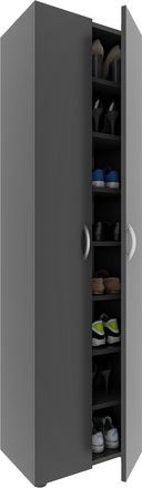 ebuy24 Ebuy24 - Vcm Wood Shoe Cabinet Dimensiones: Al. 173 X An. 49 X P. 30 Cm Gabinete Todo Prop&oacute;sito 8 Compartimentos 2 Puertas De Torneado - Ulas (antraci