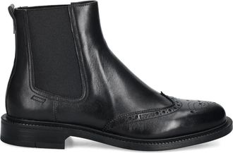 HUGO BOSS Lysander laarzen met brogue detail en vlak - Zwart