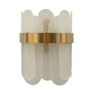 Mauro Ferretti Aplique de metal y cristal dorado 20x14x28 cm