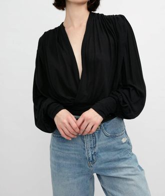 Iro Barba V-Neck Long Sleeve Blouse In Black