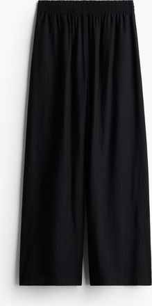 H&M Weite gecrinkelte Hose - Schwarz