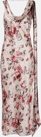 Acne Studios Vestido midi floral con pa&ntilde;uelo