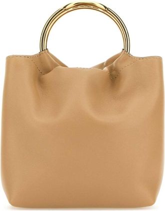 Valentino Garavani Beige Leather Bucket Bag