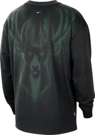 Nike Mens Milwaukee Bucks Standard Issue Basketball Long-Sleeve Top in Black | II5792-010