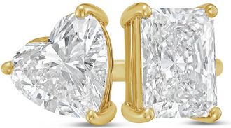 Diana M. Jewels 18kt yellow gold 10ct Lab Grown Radiant & Heart Diamond Two-Stone Ring