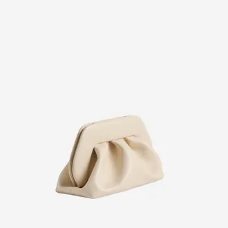 Themoir&egrave; Quilted Vegan Fabric Clutch - White