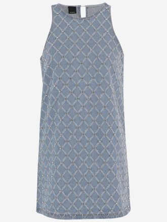 Pinko Pinko Amorino Cotton Dress With Rhinestones