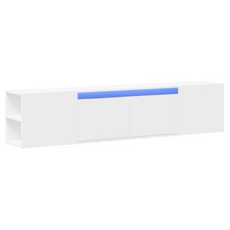 Berkfield Home TV Wall Cabinet with LED White 180x31x39.5 cm