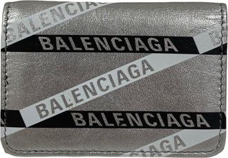 Balenciaga Silver Black Leather Wallet (Bi-Fold) (Pre-Owned)