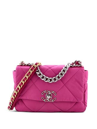 Chanel 19 Flap Bag Quilted Canvas Medium shoulder bag - Viola