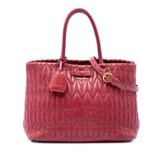 Miu Miu Pre-owned Miu Miu Medium Matelasse Vitello Shine Double Handle Tote Ladies 61WT0PQ9WZZST7HJ