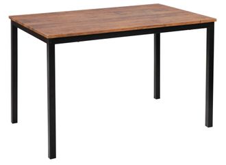 Nordlys Rectangular Industrial Modern Dining Table in Brown