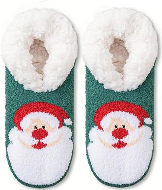 Generic Women Slipper Socks - Fluffy And Warm Fleece Slipper Socks With Grippers For Women,Winter Home Floor Socks (E)