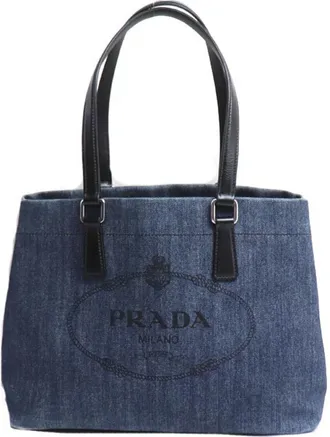 Prada Blue Denim Tote Bag (Pre-Owned)