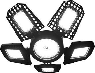 OEM L&aacute;mpara Led Para Garaje, Plaf&oacute;n Led Deformable Para Garaje Con 5 Paneles Ajustables, L&aacute;mpara Led Para Taller E27 3000lm 30w