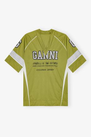 Ganni Green League Oversized T-shirt - Size XXS/XS