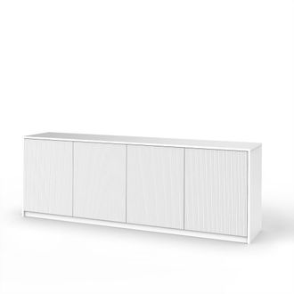 Aquadesign Aparador de 4 puertas en melamina y mdf blanco