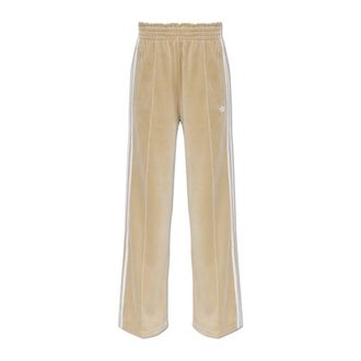 adidas Pantalones de ch&aacute;ndal de terciopelo plisados - Trousers - Mujer - Beige - 2XS