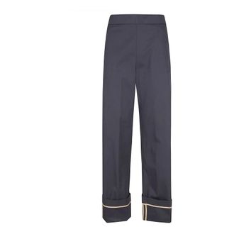 Herno Cropped Trousers, female, Blue, Size: 2XS Womens Trousers Clothing Blue Ss26