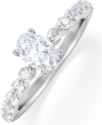 The Diamond Store Solstice Oval Cut 0.80ct Lab Diamond Engagement Ring F/VS in 9k White Gold