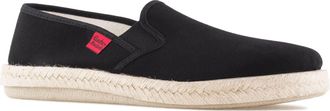 Andres Machado Unisex Slipper Men & Women - AM500 - Beach Shoes Espadrilles - Black Canvas with Rubber and Jute Outsole, Size 14 UK Men/ 14.5 UK Women/EU 50