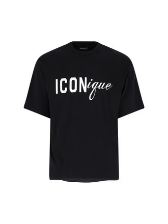Dsquared2 Black ICONique Logo Crew Neck T-Shirt