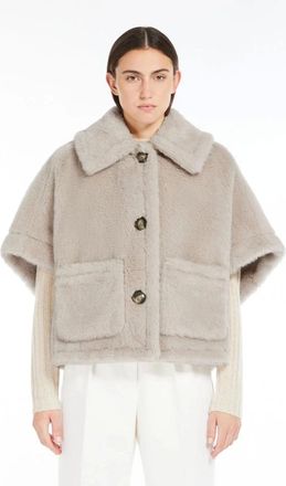 Max Mara Tebe Cape - Dames - Jassen - Beige - Maat: S/M Zijde