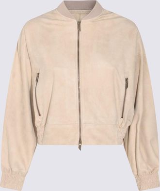 Salvatore Santoro Beige Leather Casual Jacket
