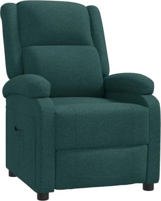 vidaXL Sill&oacute;n Reclinable De Tela Verde Oscuro Vidaxl