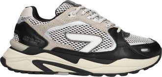 HUB Beige Mesh Sneakers met Suede - Dames - Sneakers - Veelkleurig - 43 EU - Leer - Schoenen