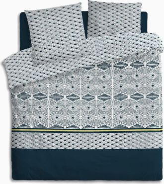 Atmosphera Atmosphera - Ropa De Cama - Estampado Tihora Percal - Azul - 240x220 Cm Cr&eacute;ateur DInt&eacute;rieur