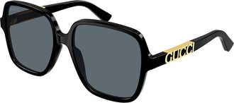 Gucci GG1189SA Asian Fit 002 Womens Sunglasses Black Size 59 - Free RX Lenses - Free RX Lenses