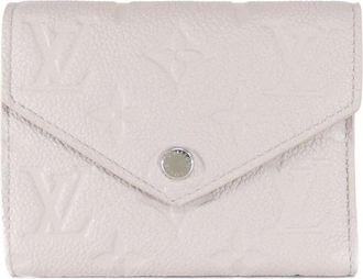 Louis Vuitton Gray Light Pink Leather Wallet (Tri-Fold) (Pre-Owned)