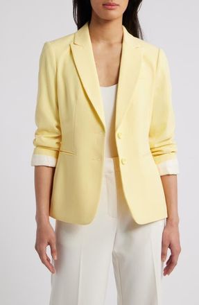 Tahari by ASL Roll-Cuff Jacket in Butter at Nordstrom, Size 12