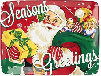 Certified International Santas Retro Christmas Rectangular Platter