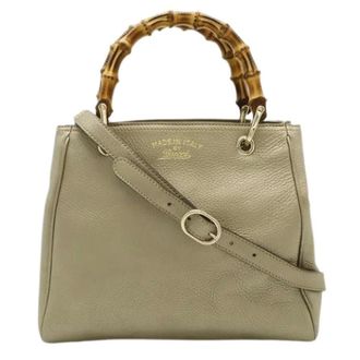 Gucci Pre-owned Handbags, female, Beige, Size: ONE SIZE Pre-owned Bamboo Small 2way Bag