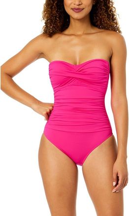 Anne Cole Twist Front Strapless One-Piece