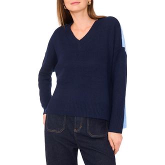 Vince Camuto Contrast High-Low Sweater in Classic Navy at Nordstrom Rack, Size X-Small