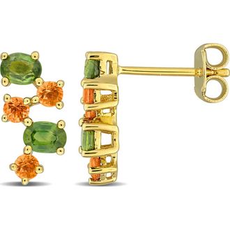 Delmar Green Sapphire & Orange Sapphire Stud Earrings in Green Multi at Nordstrom Rack