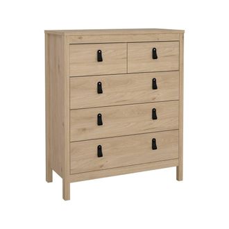 Dmora Dmora - Cajonera Nicholas, C&oacute;moda Multiusos, C&oacute;moda De Dormitorio, Gabinete Con Cajones, 82x38 H99 Cm, Roble