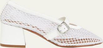 Alaia 55mm Fishnet Ballerina Pumps