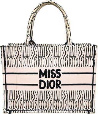 Dior Beige Black Canvas Tote Bag (Pre-Owned)